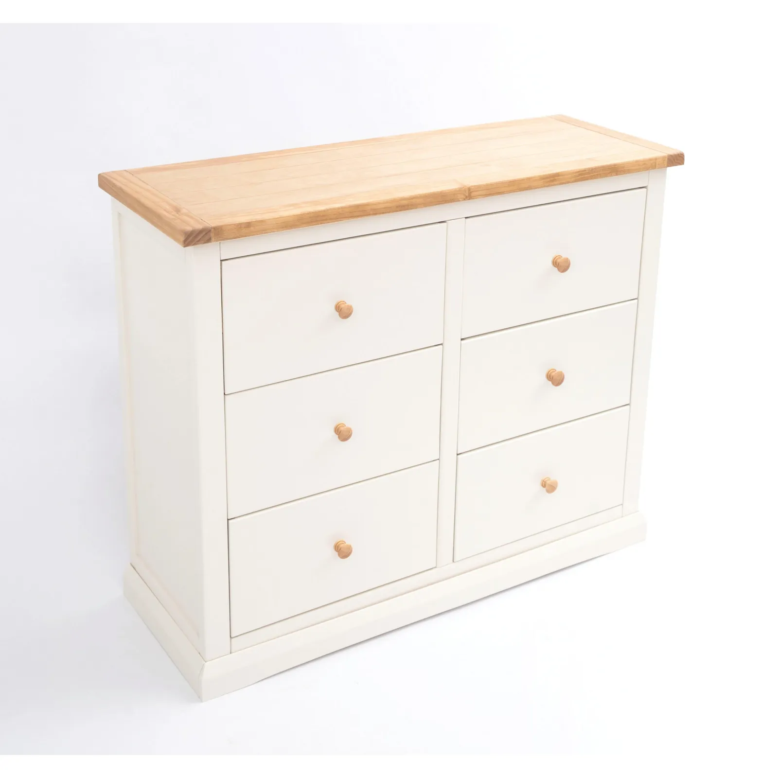 Cabinet Bits Castelli 6 Drawer Chest of Drawers Wood Knob in Off-White 3