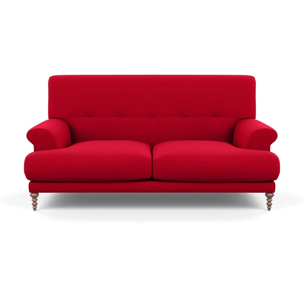 Scp Oscar 2 Seater Formal Sofa Melton Wool Red Oxide Walnut Feet 1