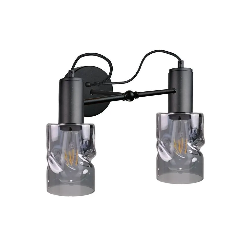 Netlighting Inger Wall Lamp Black 25cm 2x E27