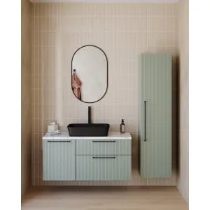Sensio Archie Black Pill Shaped Bathroom Mirror - 800 x 500mm 2