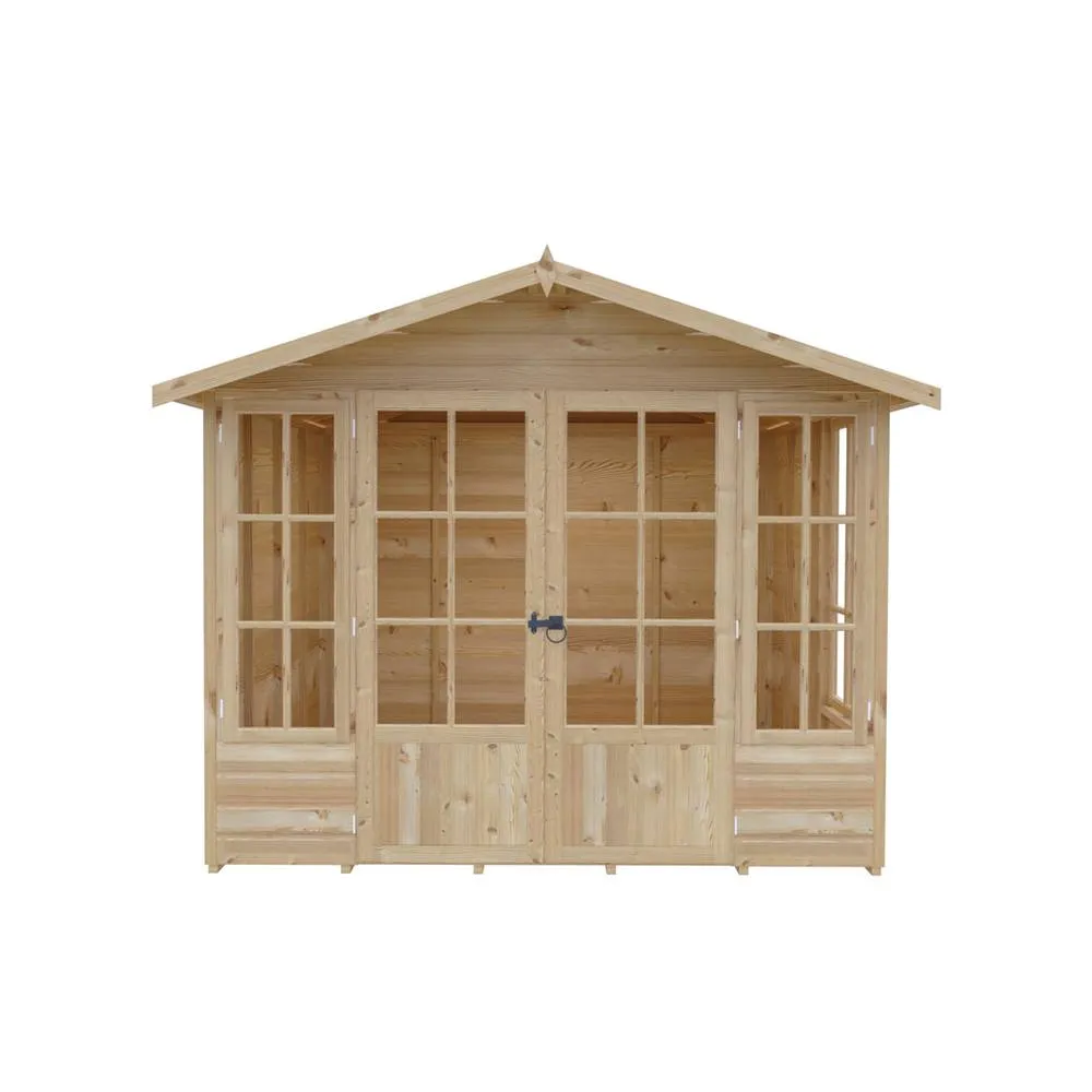 Shires Delmora 8 x 8 Shiplap Summerhouse - Wood - L244.1 x W245.6 x H217.4 cm in Light Brown