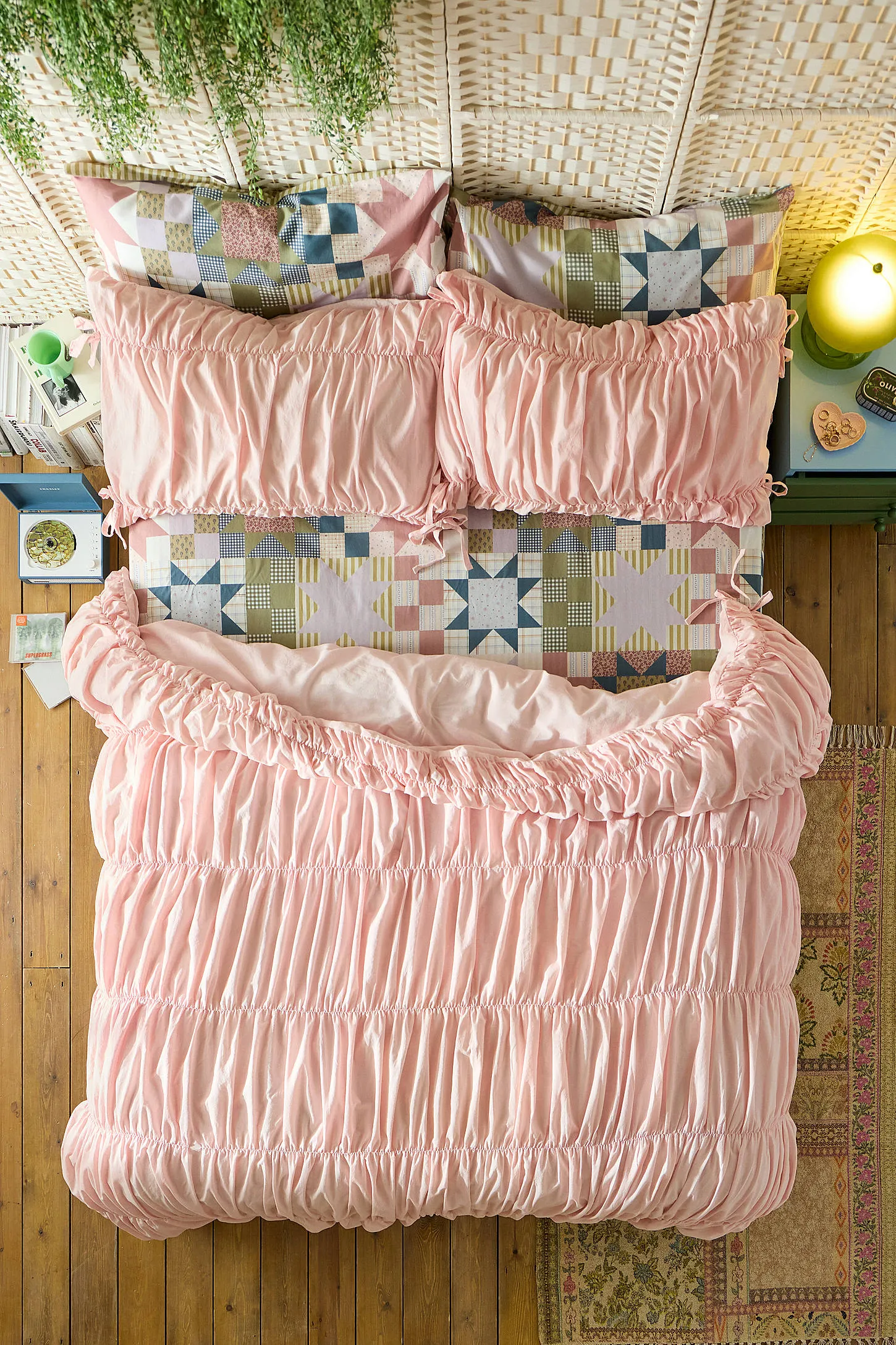 Cinched Duvet Set - Peach Pink 1