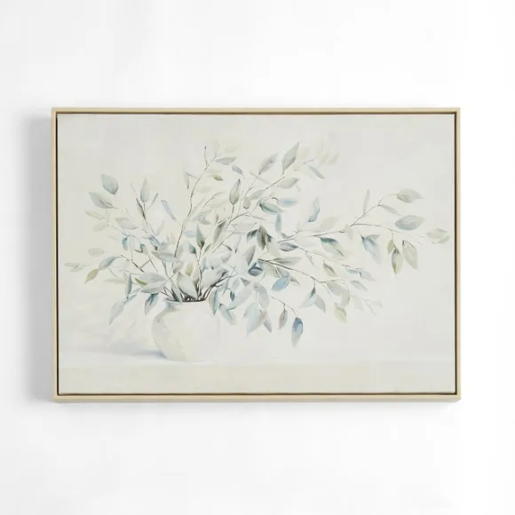 Green Floral Vase Framed Canvas 3