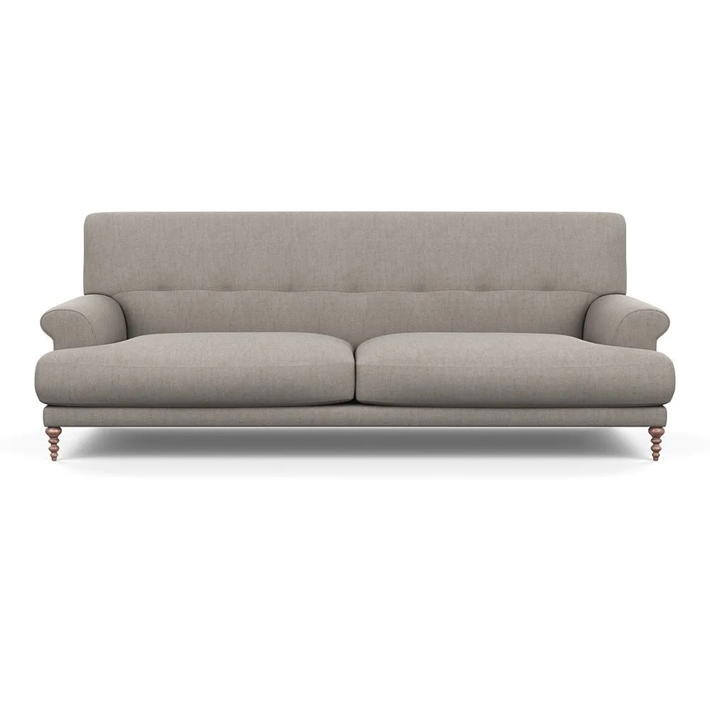 Scp Oscar 3 Seater Informal Sofa Broad Weave Pebble Walnut Feet