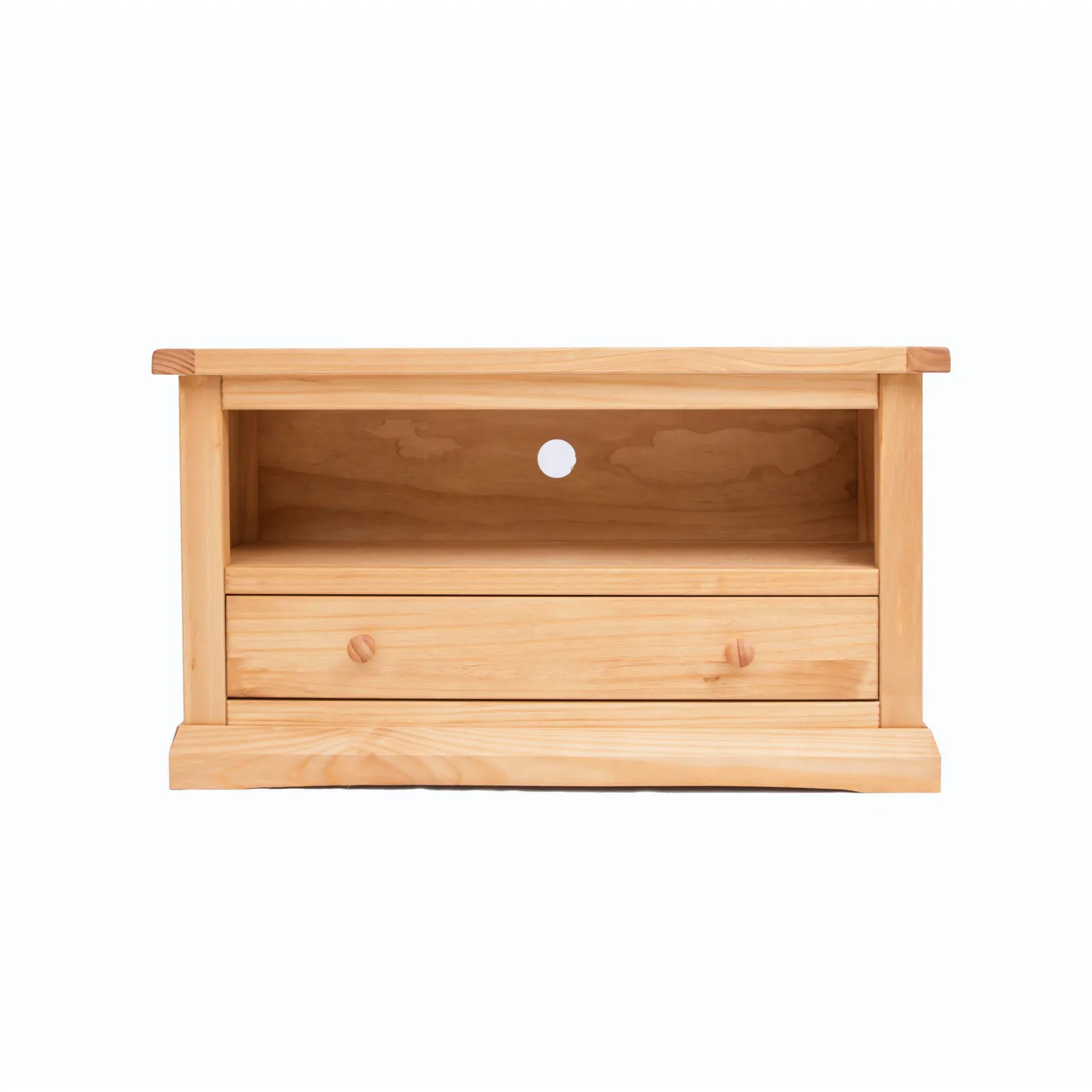 Cabinet Bits Lucca Waxed 1 Drawer TV Cabinet Wood Knob in Light Brown