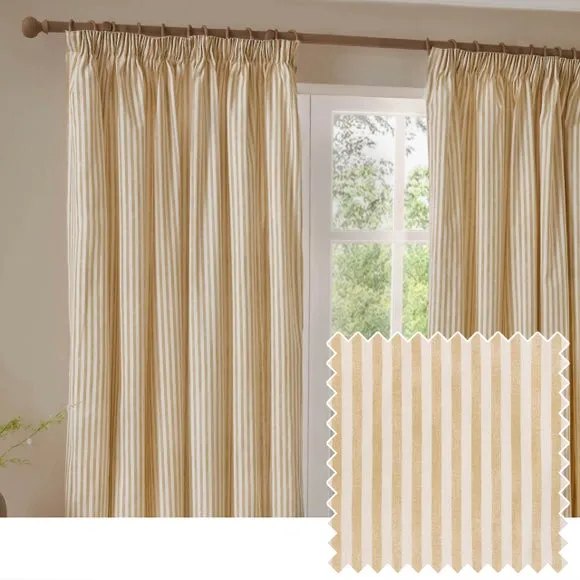 Yard Hebden Striped Pencil Pleat Curtains (Blackout Available) 6