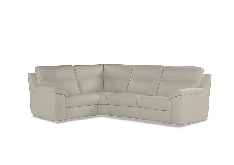 Pepino Small Leather Left Hand Facing Corner Sofa - Torello Ice
