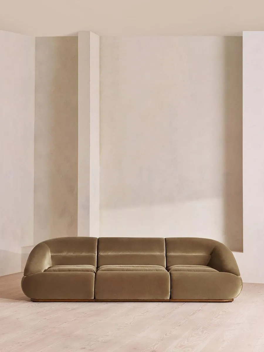 Edison Modular Sofa, Four Seater, Velvet, Truffle