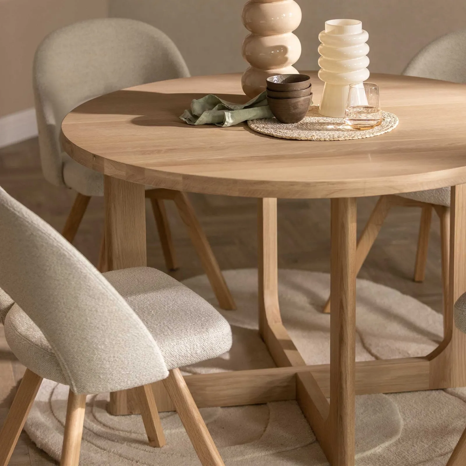 Olav Round Dining Table 120Cm, Round, Brown Oak | Barker & Stonehouse 4