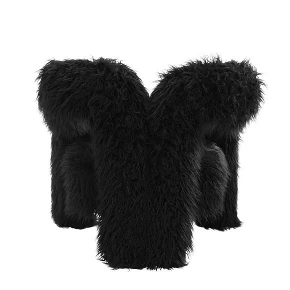 Freyja Faux Mongolian Fur Occasional Chair 6