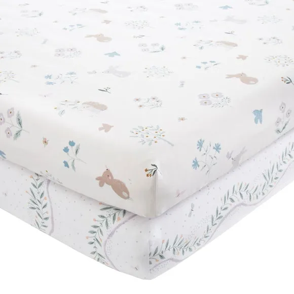 Pack of 2 Soft Bunnies 100% Cotton Fitted Bed Sheets 3