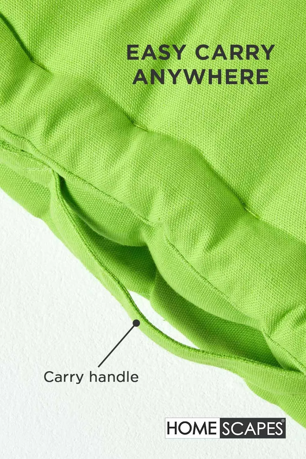 Homescapes Plain Cotton Floor Cushion in Green 5