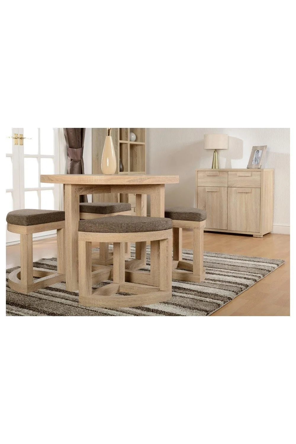 Seconique Cambourne Stowaway Dining Set in Light Oak