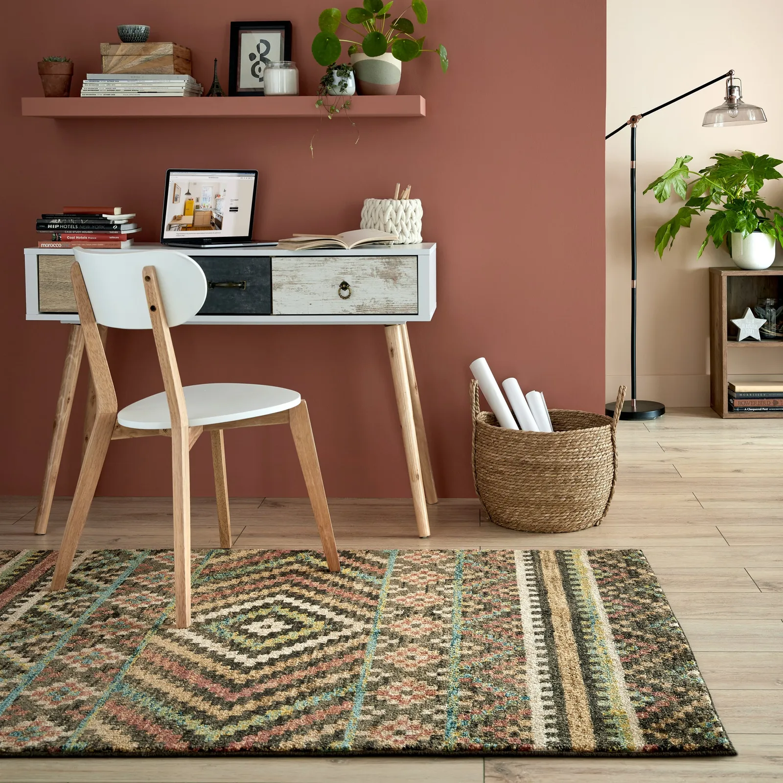Arra Rug Orange, Blue and Yellow