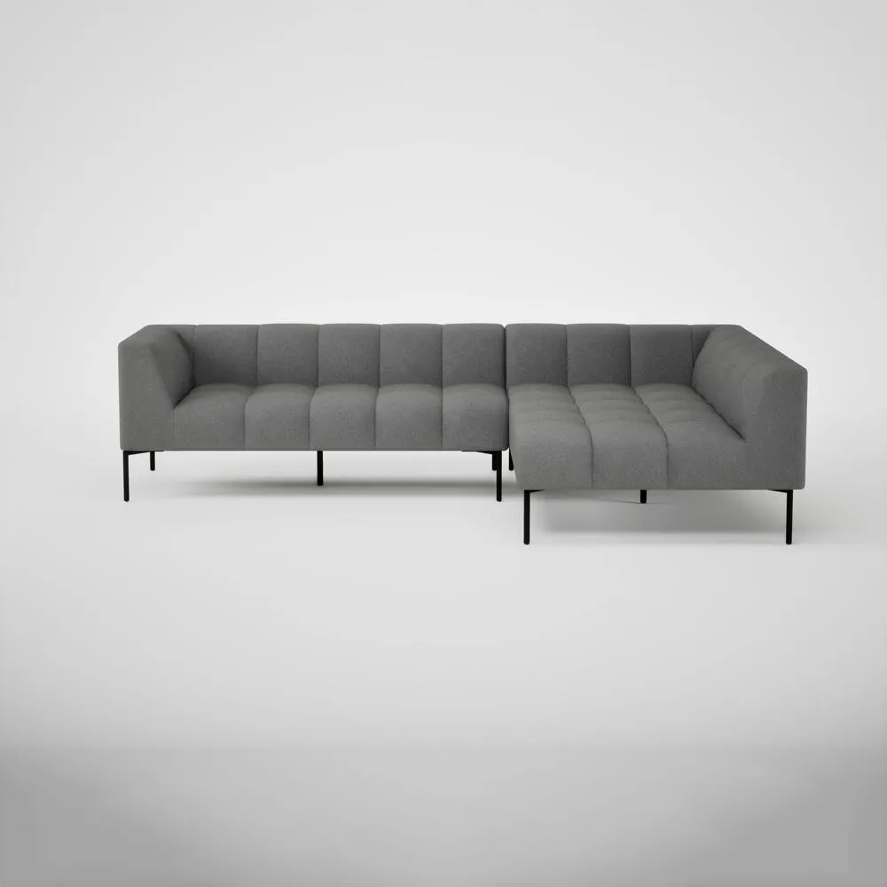 Heal's Quadro Right Hand Facing Chase Sofa St Moritz Wool 157 Black Feet 2