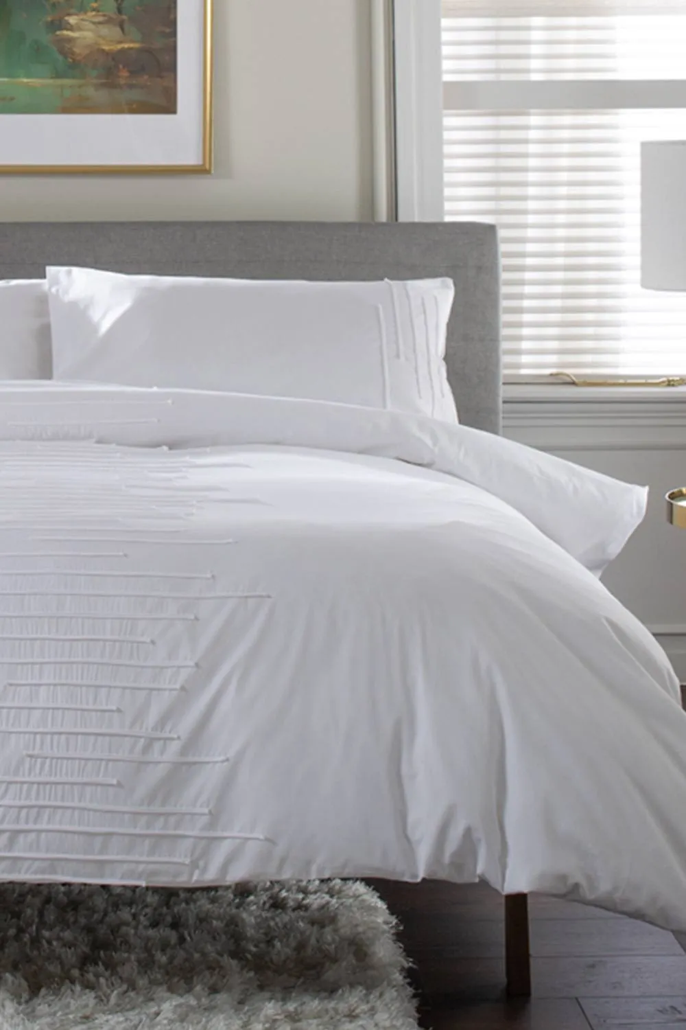 The Lyndon Company Level Crossing 100% Cotton Jersey Textured Duvet Set in Natural White 2