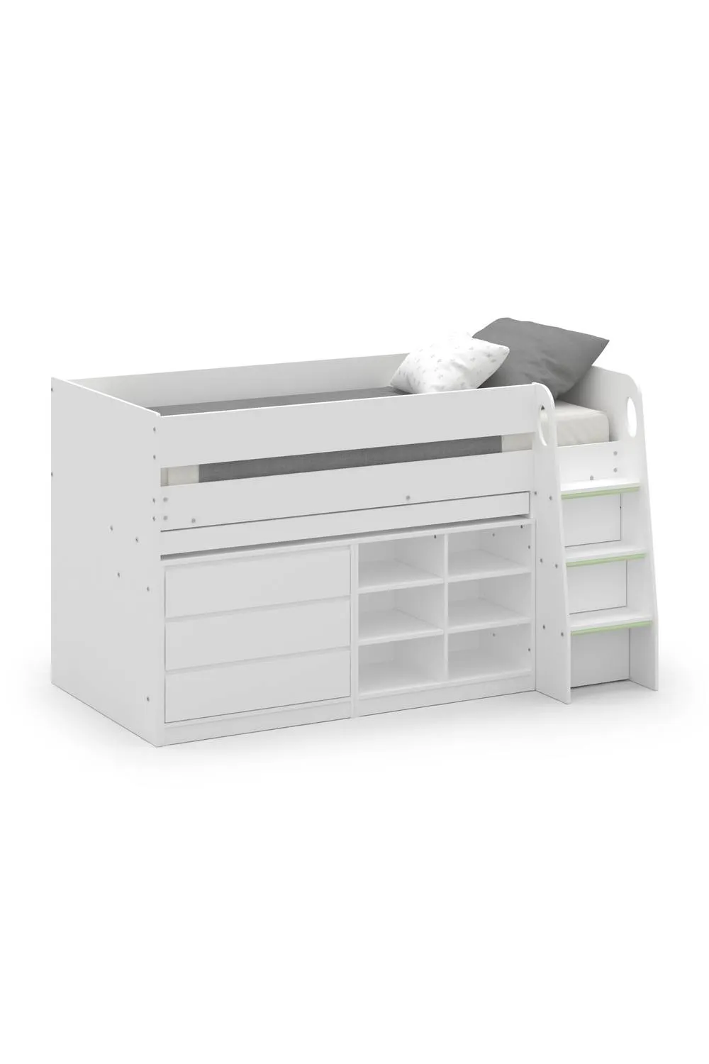 Julian Bowen Vespa Single White Midsleeper Cabin Bed with Desk 2