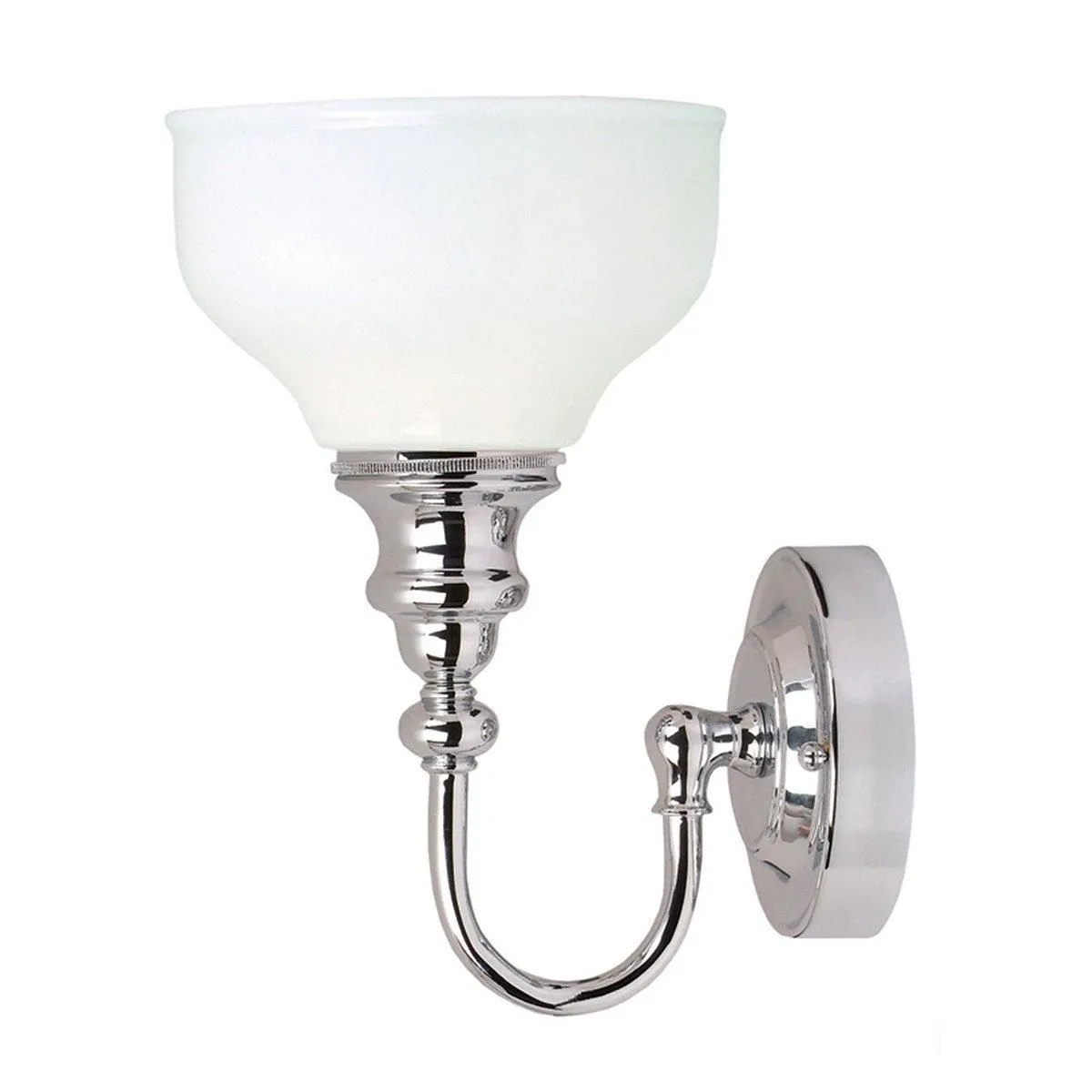 Netlighting Cheadle 1 Light Bathroom Wall Light Polished Chrome IP44 G9 in Grey