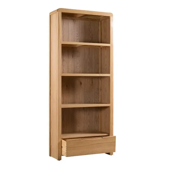 Curve Tall Bookcase, Oak 3