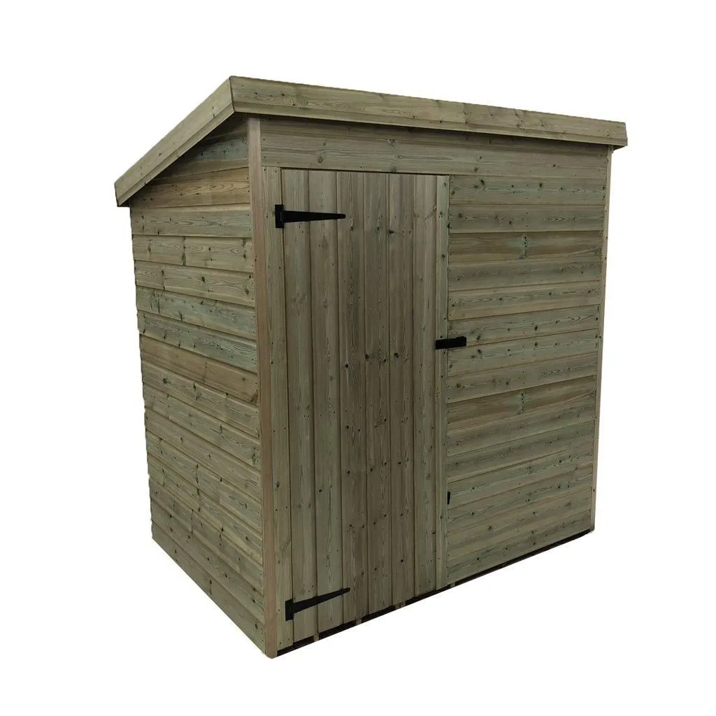 Marlborough 6 x 3 Pressure Treated Pent Garden Shed with Single Door in Natural 6