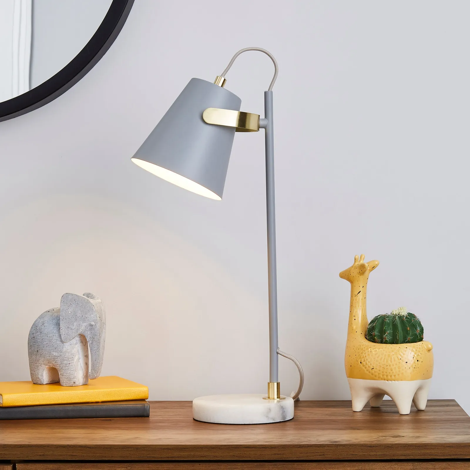 Karter Marble Base Table Lamp Grey