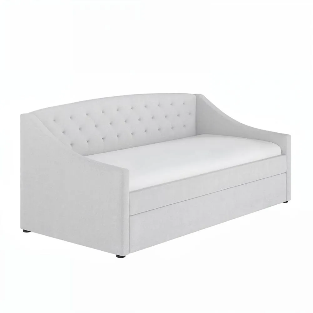 Flair Aurora Boucle Daybed with Trundle in White 5