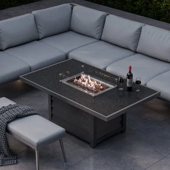 Mayfair 8 Seater 6 Piece Lounge Set with Rectangle Firepit 3