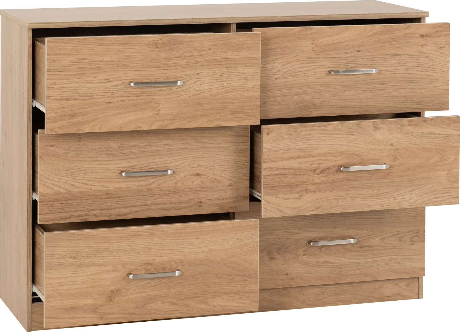 Seconique Dakotia 6 Drawer Chest in Light Oak 4