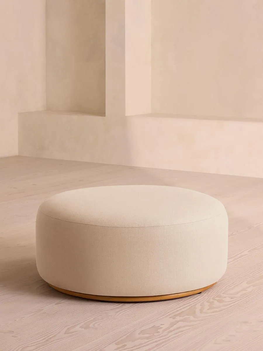 Aline Ottoman, Linen, Bisque