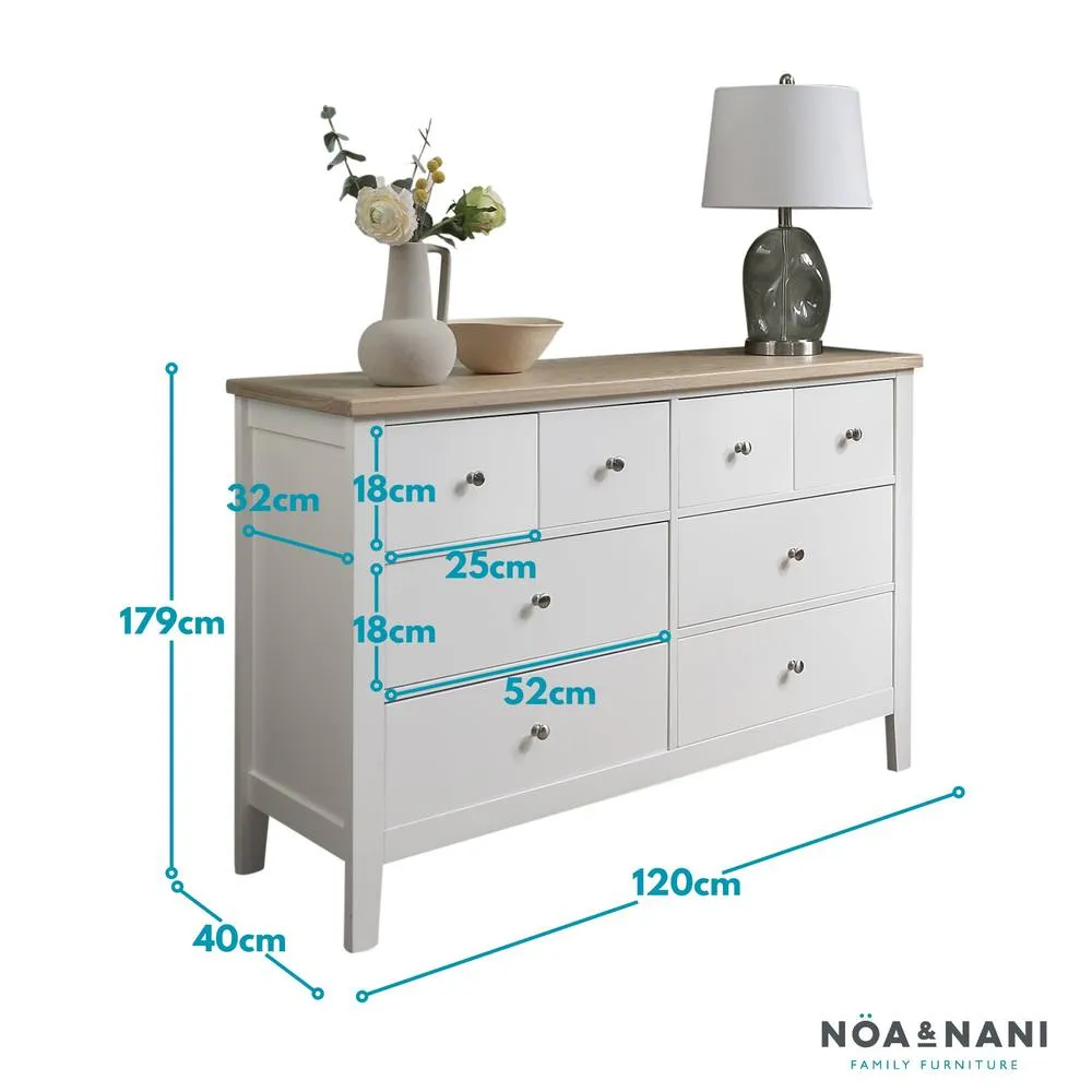 Nöa and Nani Leines 8 Drawer Chest of Drawers in White & Oak 3