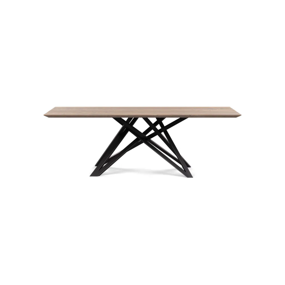 Heal's Vienna Dining Table 220x100cm Grey Oiled Oak Chamfered Edge Filled 1