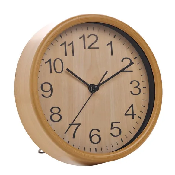 Hometime Wood Effect Round Desk Clock 2
