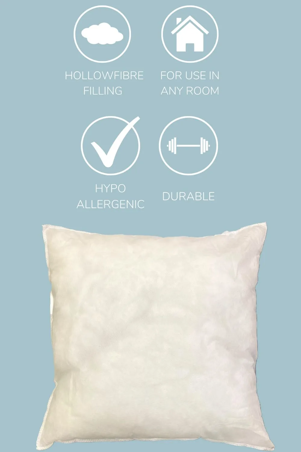 HomeSpace Direct Hollowfibre Cushion Inner - 56x56cm in White