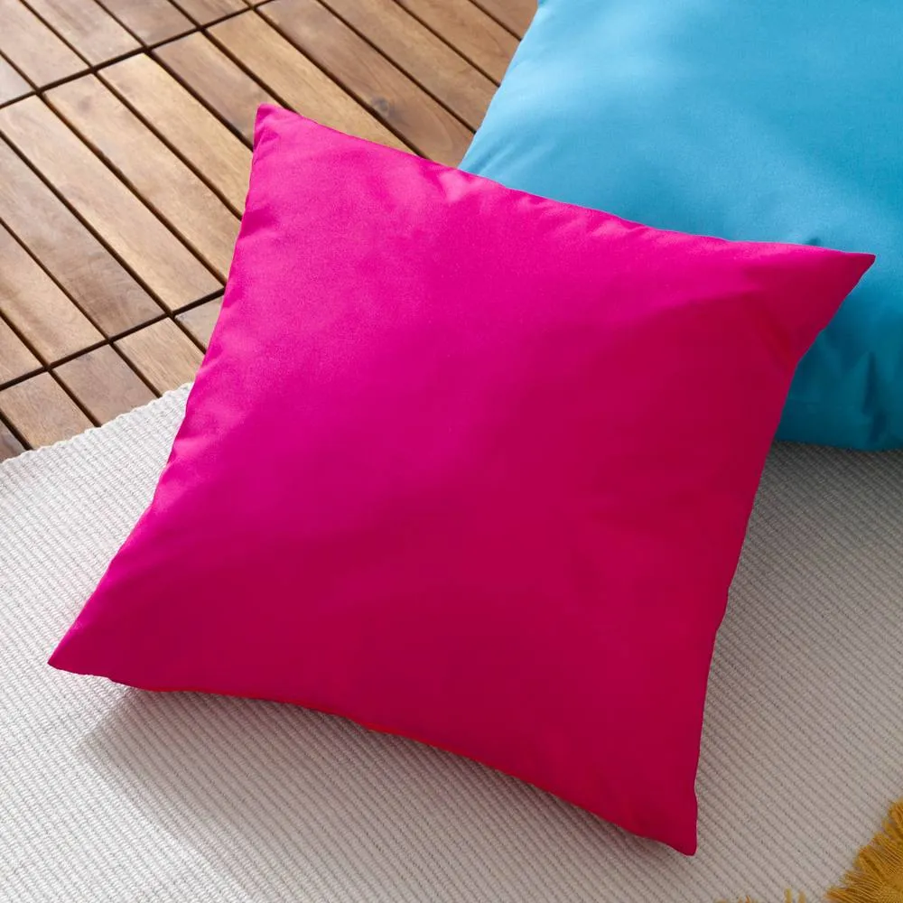 Furn Plain Vibrant Water & UV Resistant Outdoor Cushion in Pink
