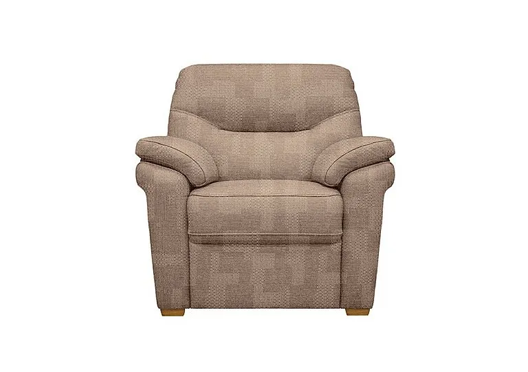 Seattle Fabric Armchair with Wooden Feet - Faro Sand
