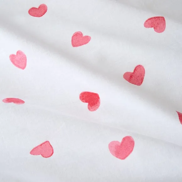 Red Hearts 100% Cotton Duvet Cover and Pillowcase Set 3