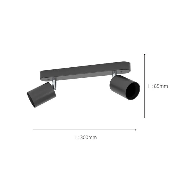 EGLO Essentials Reciso-E 2 Light Semi Flush Spotlight Bar 4