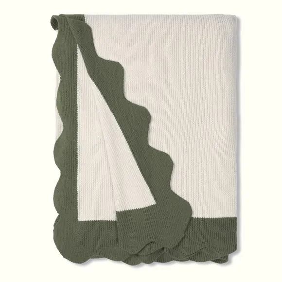 Scallop Border Knit Throw Blanket, 130cm x 180cm 4