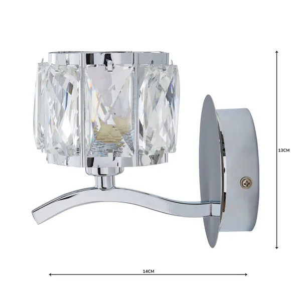 Kleio Glass Chrome Wall Light 5