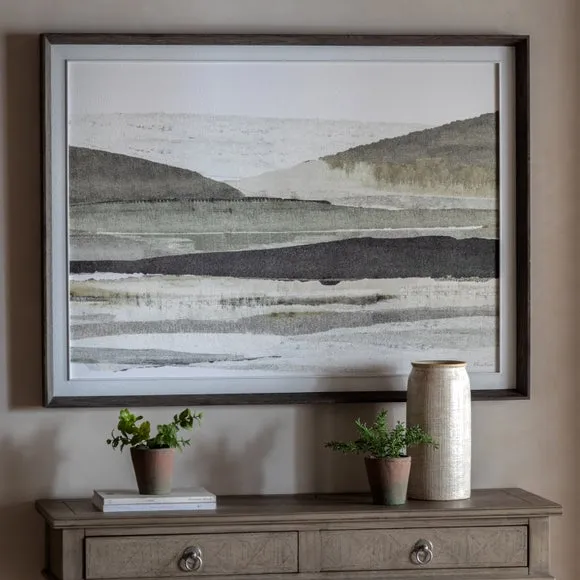 Cedar and Sage Landscape Morning Haze Framed Canvas