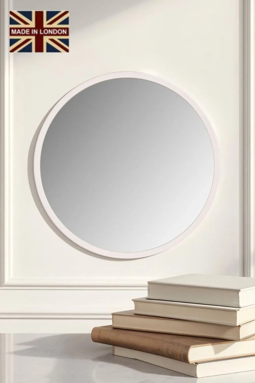 Yearn Mirrors Round Wall Mirror White 90cm