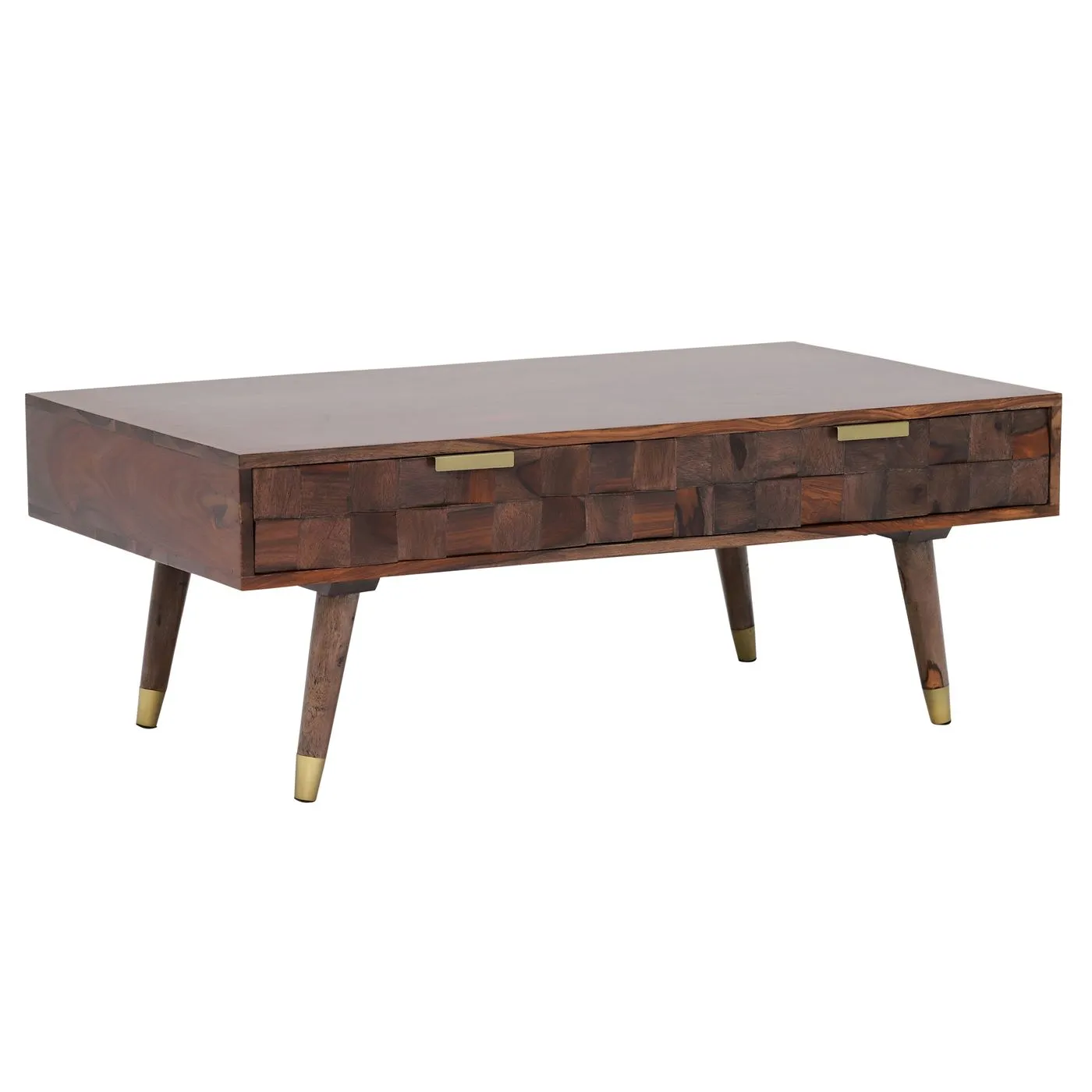 Kora 2 Drawer Coffee Table, Sheesham Wood