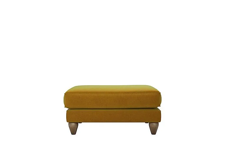 Bronwyn Fabric Footstool With Washed Oak Feet - Golden Spice