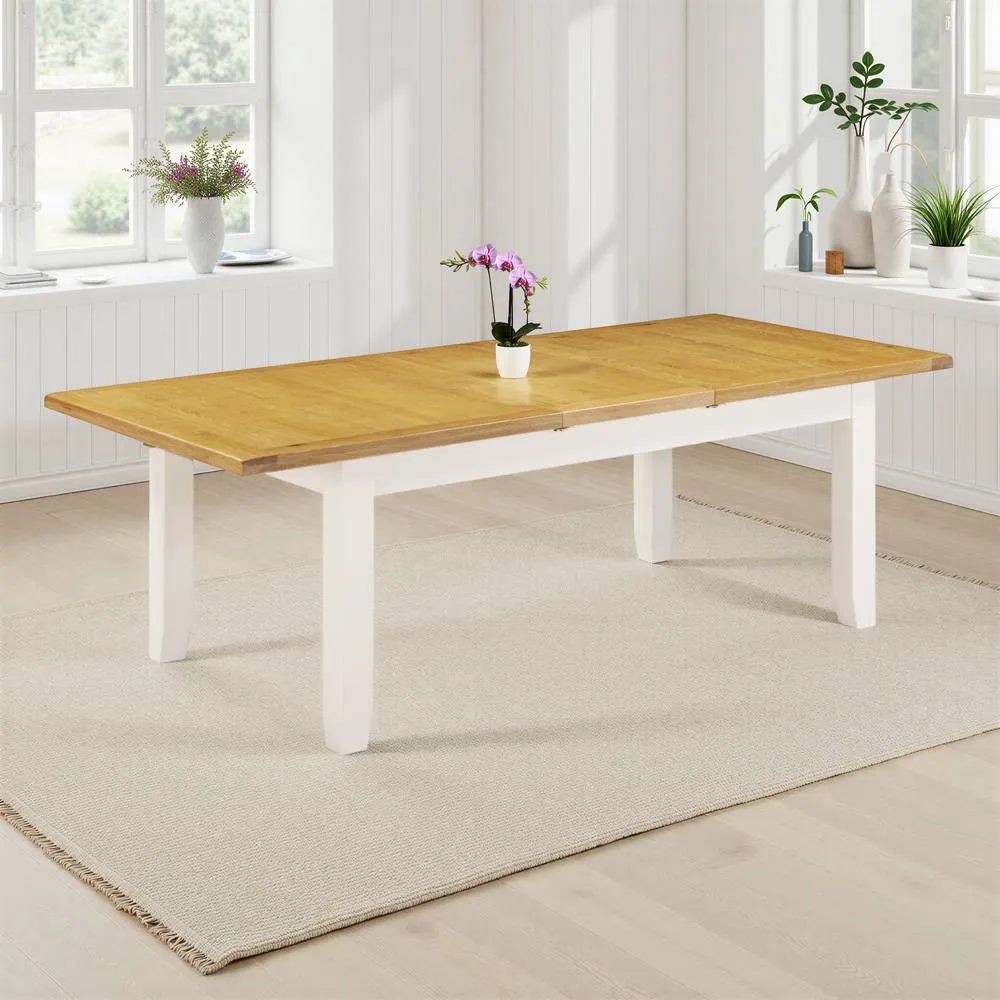 Seconique Windsor Pebble Grey Large Extending Dining Table (Part Assembled) in Ivory 1