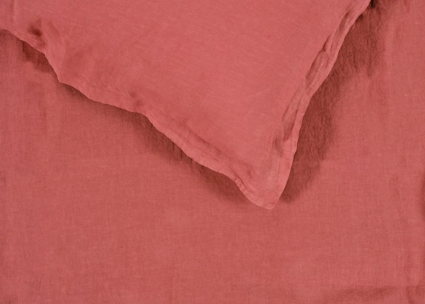 Heal's Washed Linen Terracotta Duvet Cover Double