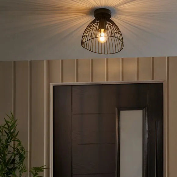 Elements Jaula Outdoor Flush Porch Ceiling Light 5