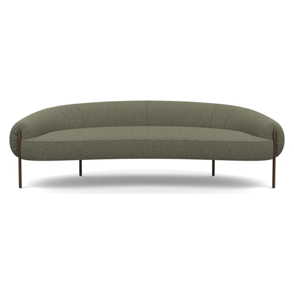 Heal's Isola 3 Seater Sofa Loop Boucle Forest Bronze Feet 1