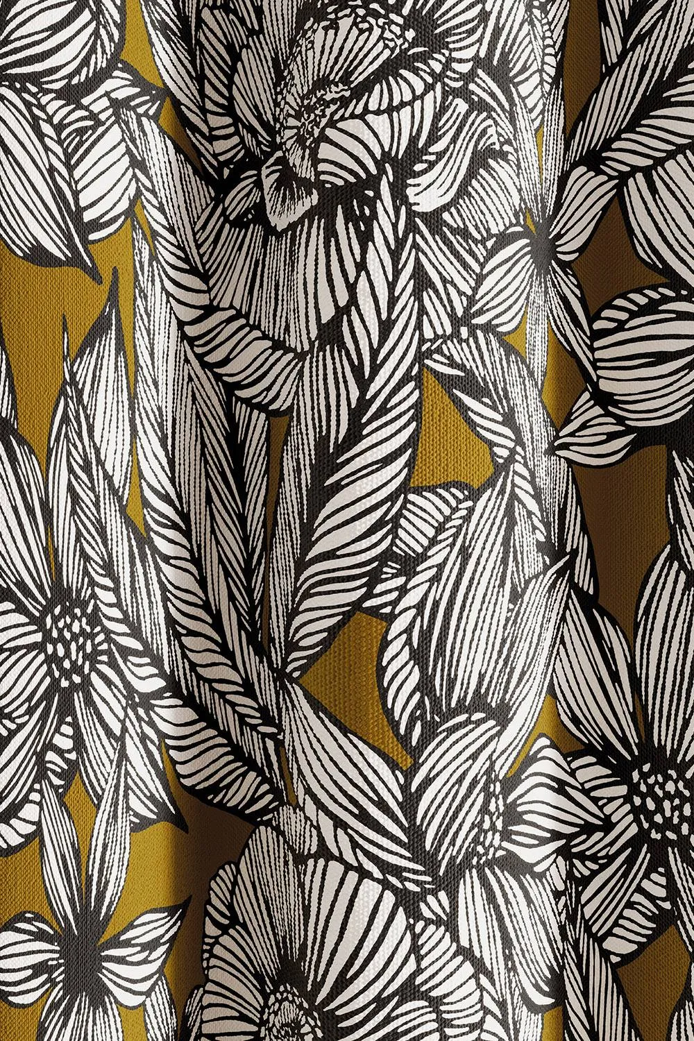 Ted Baker 'Vietnm' Cotton Lined Curtains in Gold 3