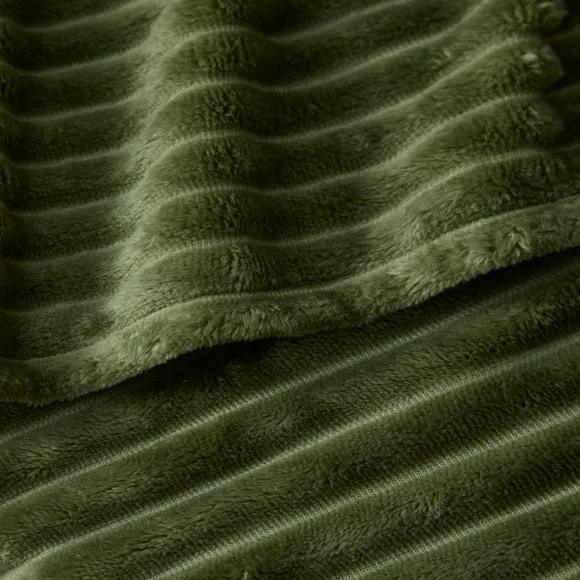 Ribbed Fleece Throw Blanket 200cm x 200cm 2