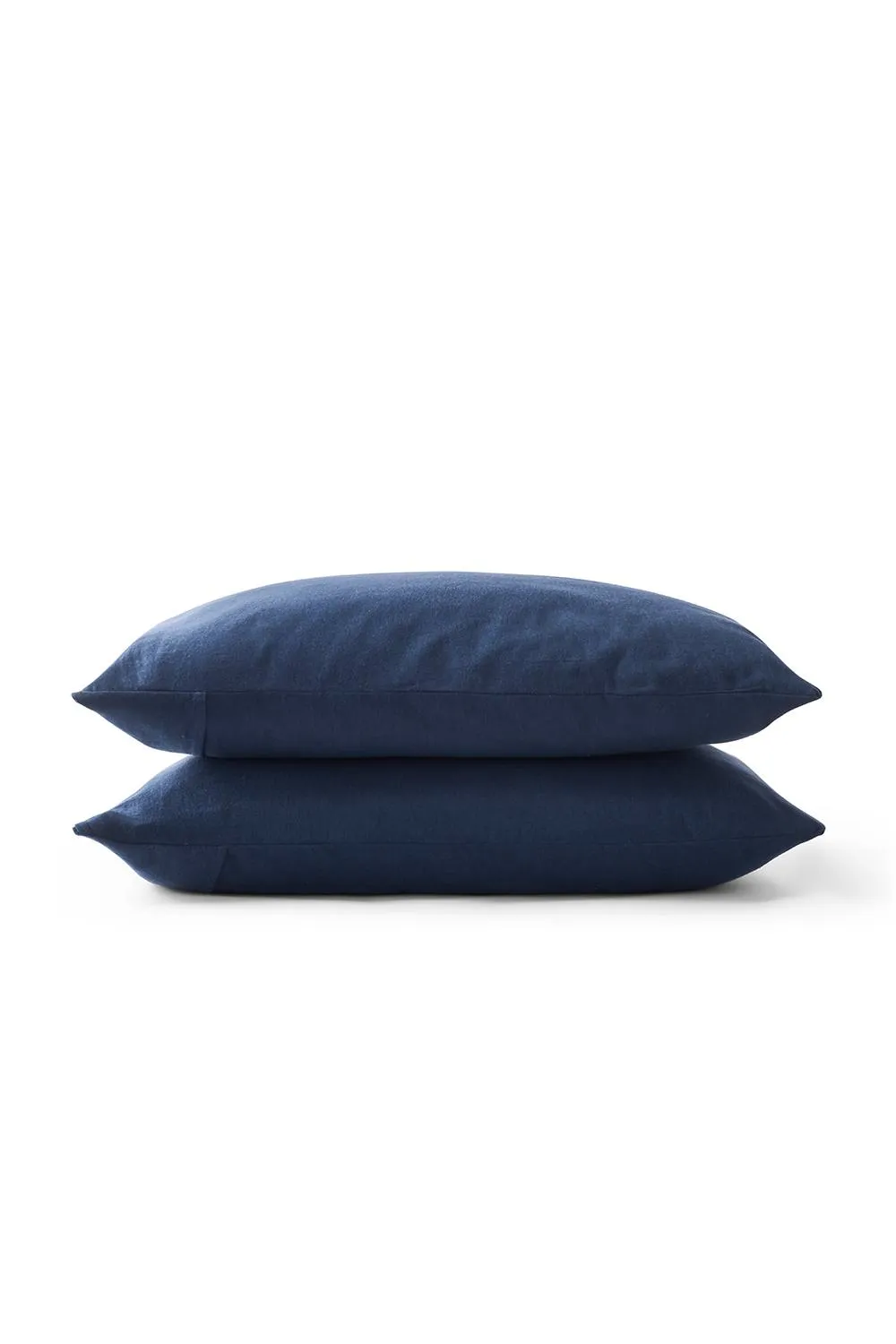 CHRISTY Flannel Marl Super Soft Brushed Cotton Standard Pillowcase Pair in Navy 1
